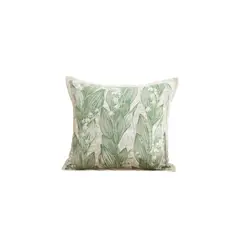 GENERICO - PACK DE 4 FUNDAS DE COJIN HOJA VERDE