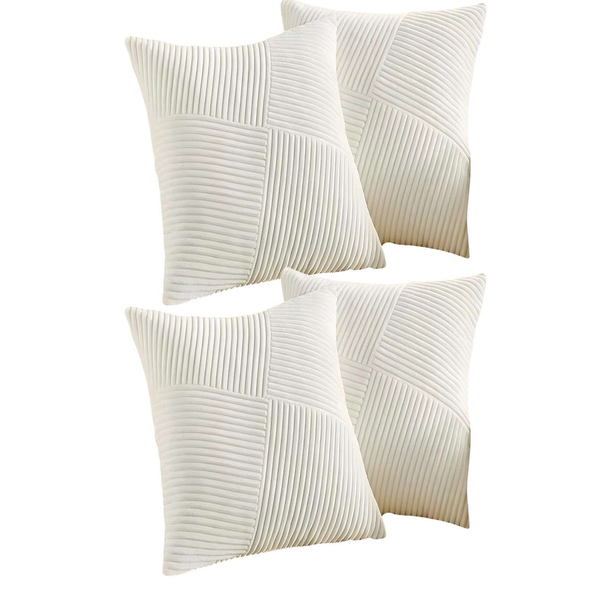 GENERICO - PACK DE 4 FUNDAS DE COJIN FELPA BLANCO