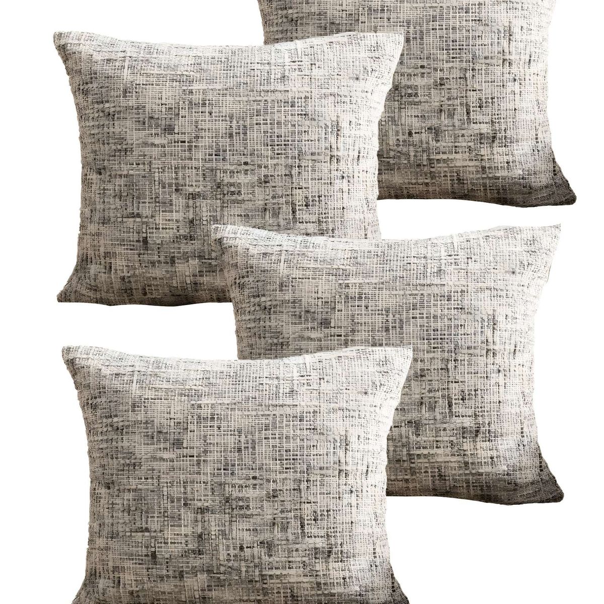 GENERICO - PACK DE 4 FUNDAS DE COJIN CHENILLE GRIS