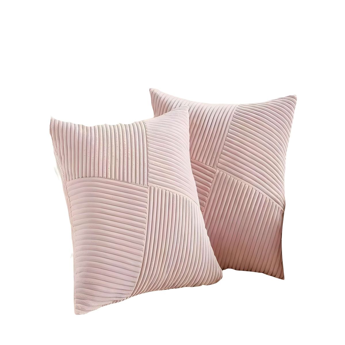 GENERICO - PACK DE 2 FUNDAS DE COJIN FELPA ROSA