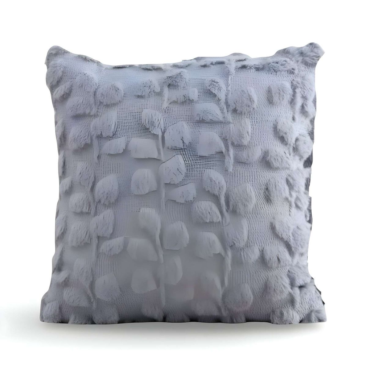 GENERICO - PACK DE 4 FUNDAS PELUDA DISEÑO HOJAS MORADO