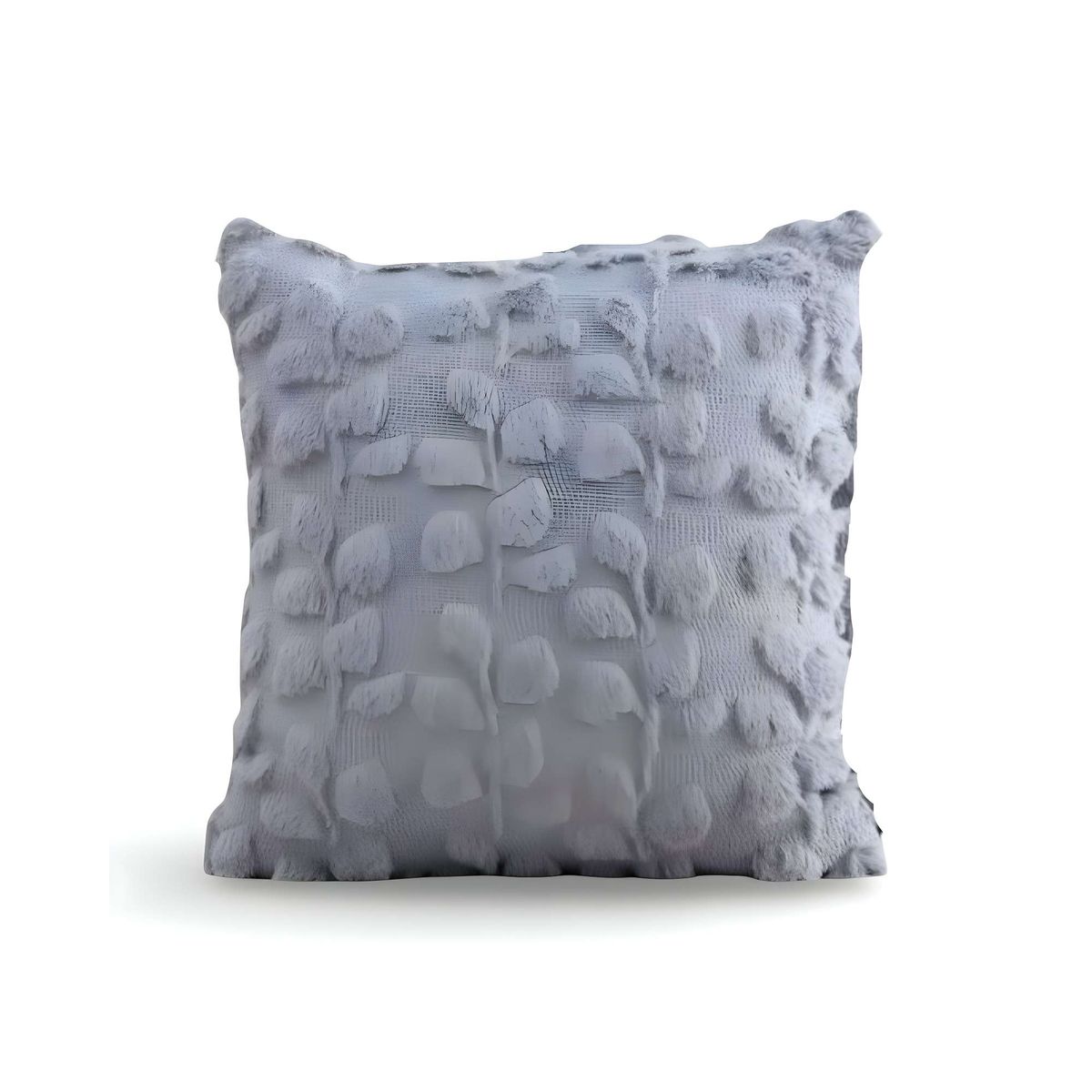 GENERICO - PACK DE 4 FUNDAS PELUDA DISEÑO HOJAS MORADO