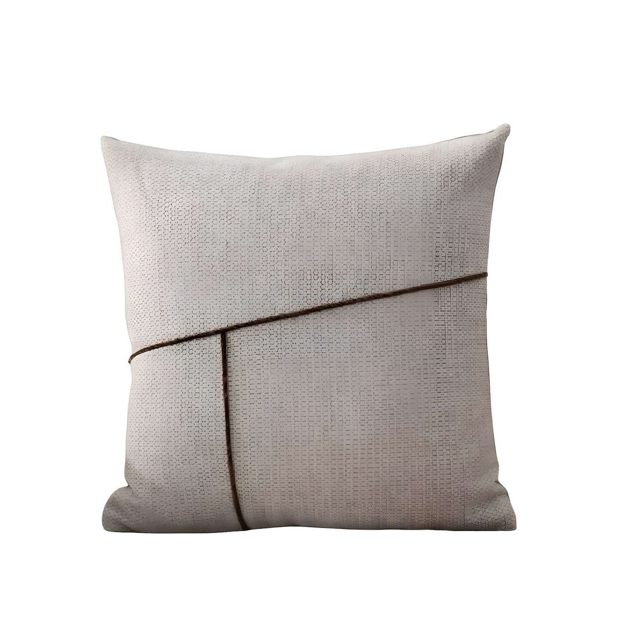 GENERICO - PACK DE 4 FUNDAS CHENILLE CON LINEAS GRIS