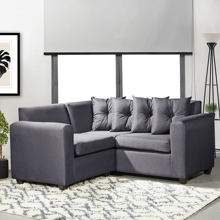 Seccional Esquinero Recife tela Gris oscuro 160x160x78 Gris oscuro