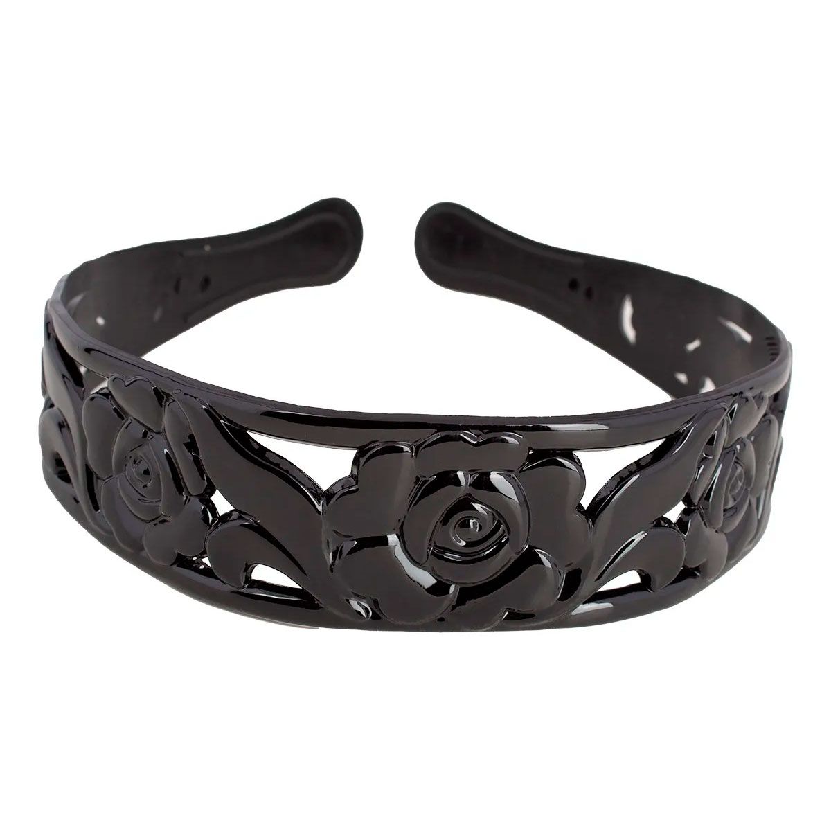 BIJOUTERIA LB20 SPA - Cintillo Diadema Mediano Rígido Cabello Diseño 4 - Negro