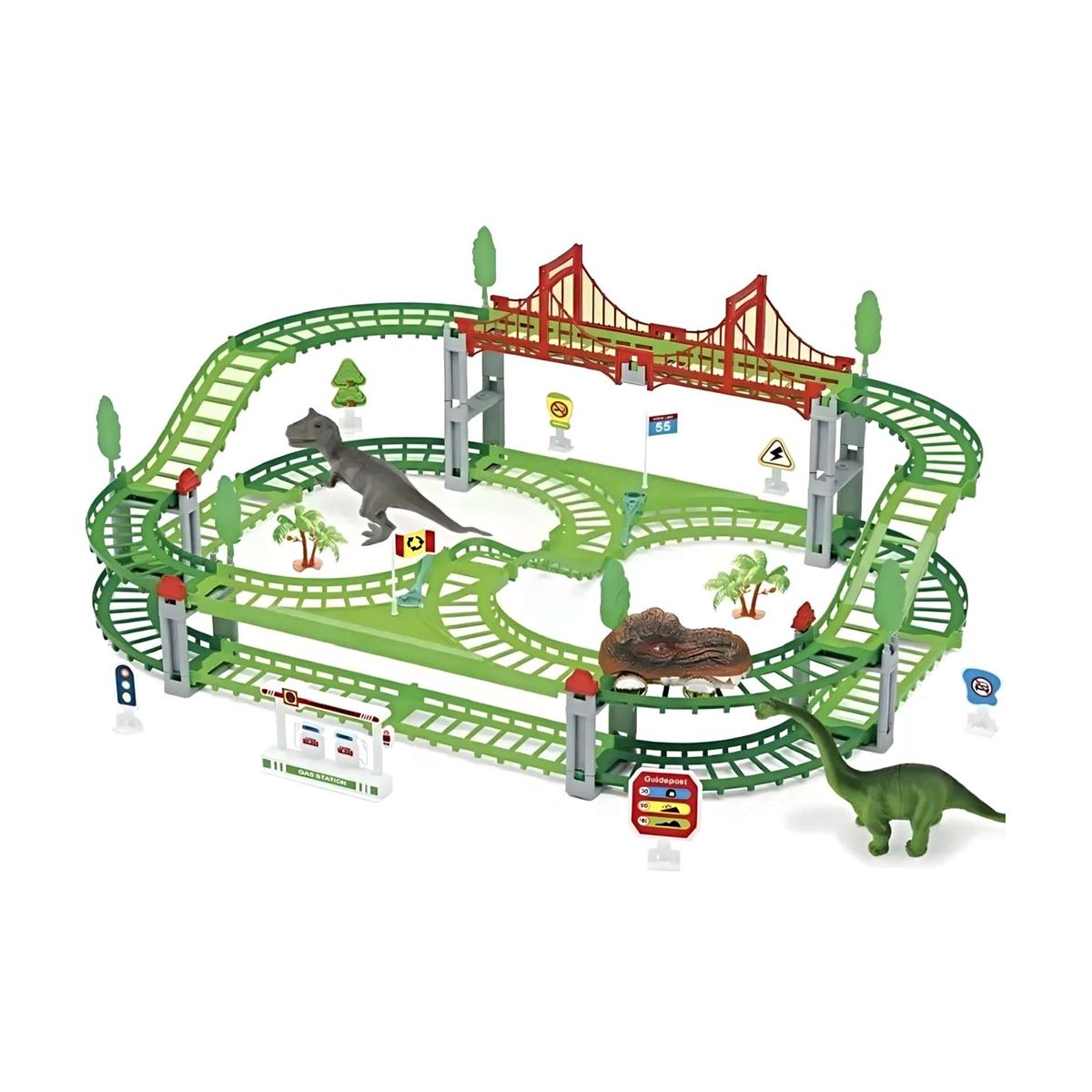 GENERICO - Juguete Pista Auto Dinosaurio 52 Piezas