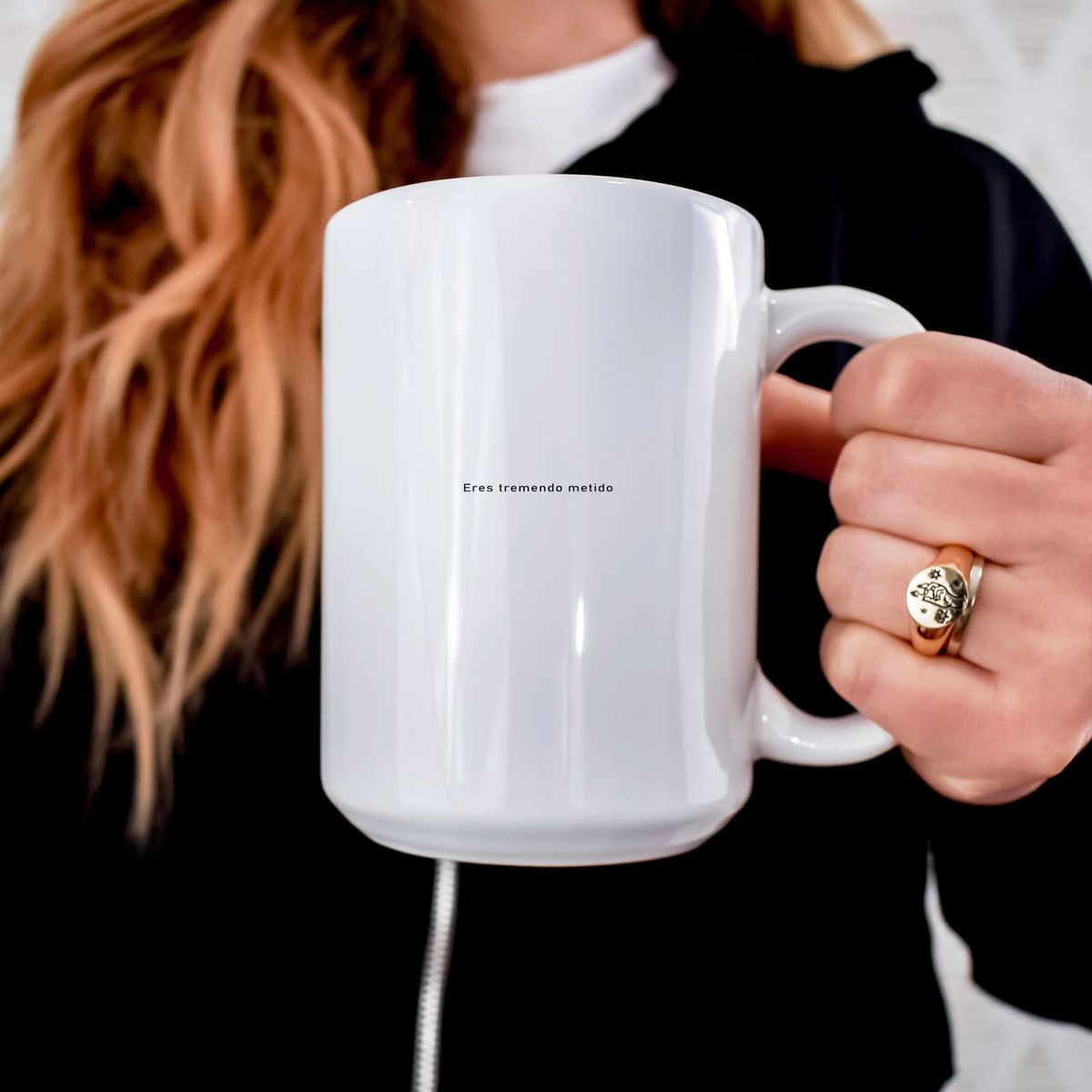 SM - Regalo original Taza Tazón sarcástica “Eres tremendo metido”