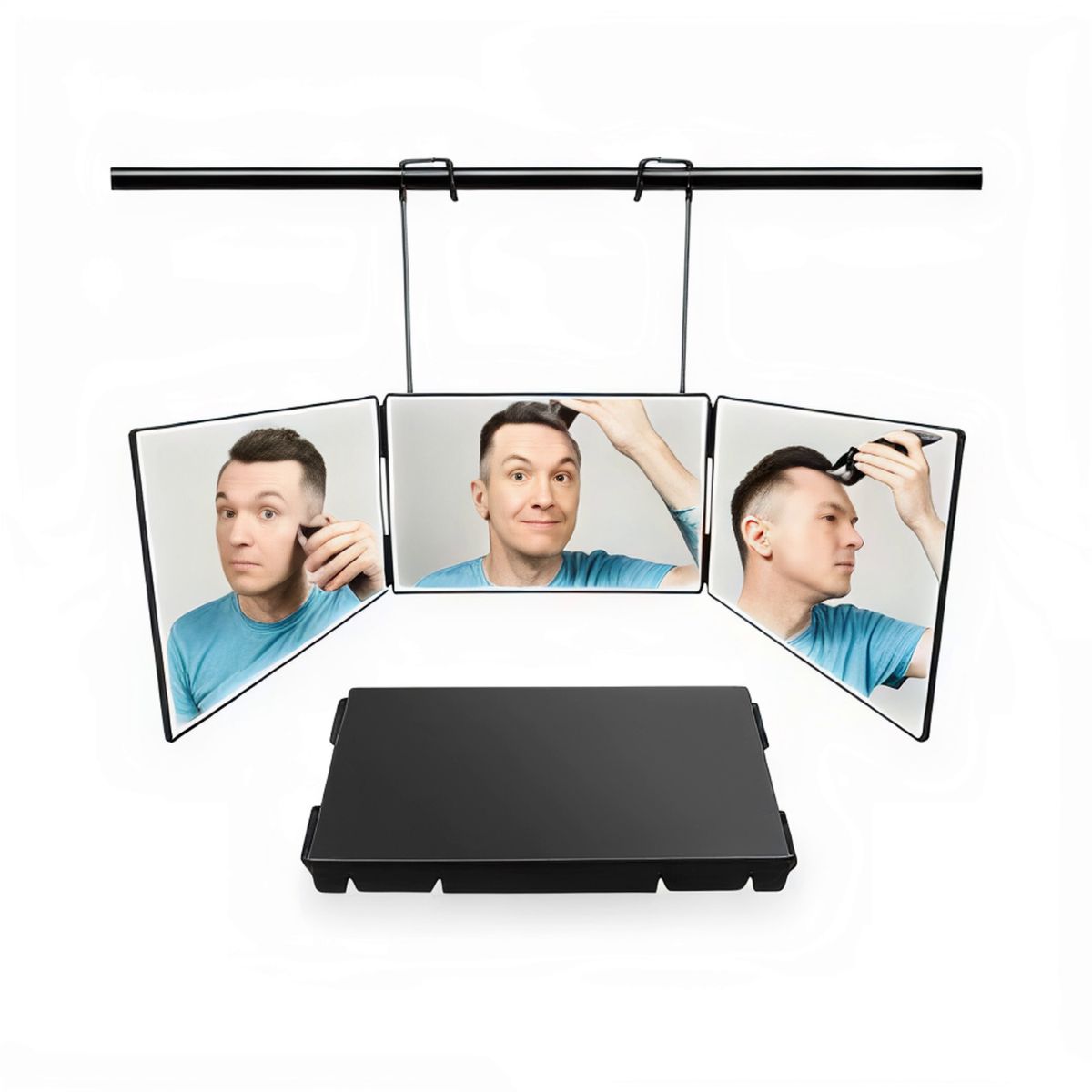 MOVI - Espejo Triple de Autocorte 360°  Practicidad y Precisión