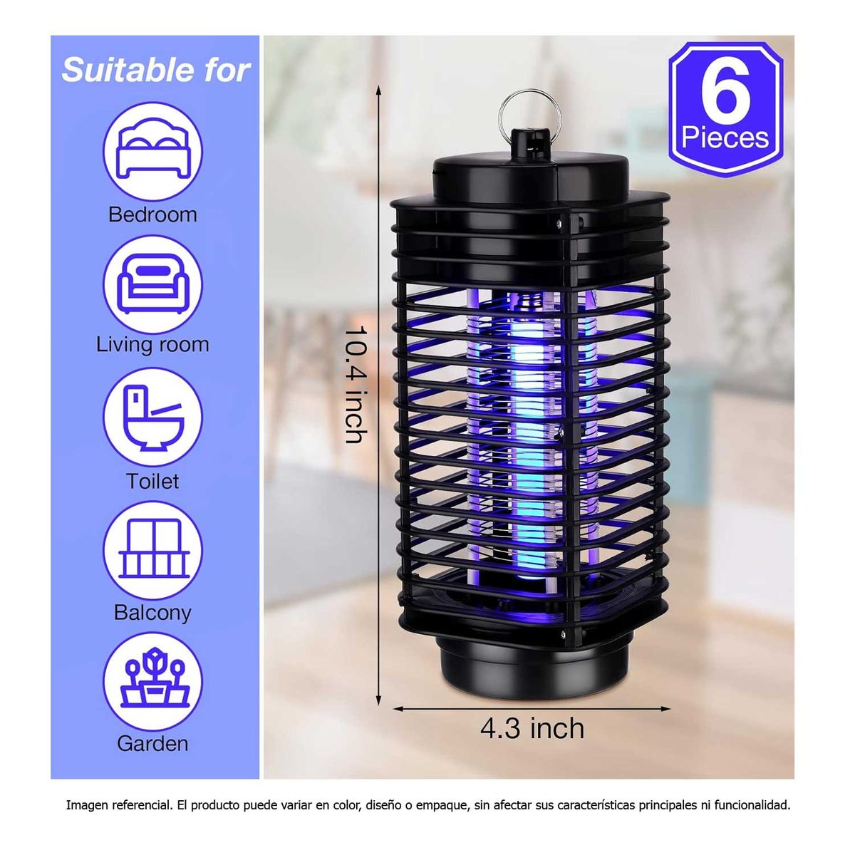 GENERICO - Lámpara Mata Mosquitos UV Killer