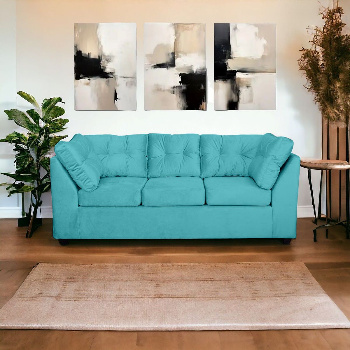 MUEBLES MPR - Sofa Bonsai Felpa 3 cuerpos