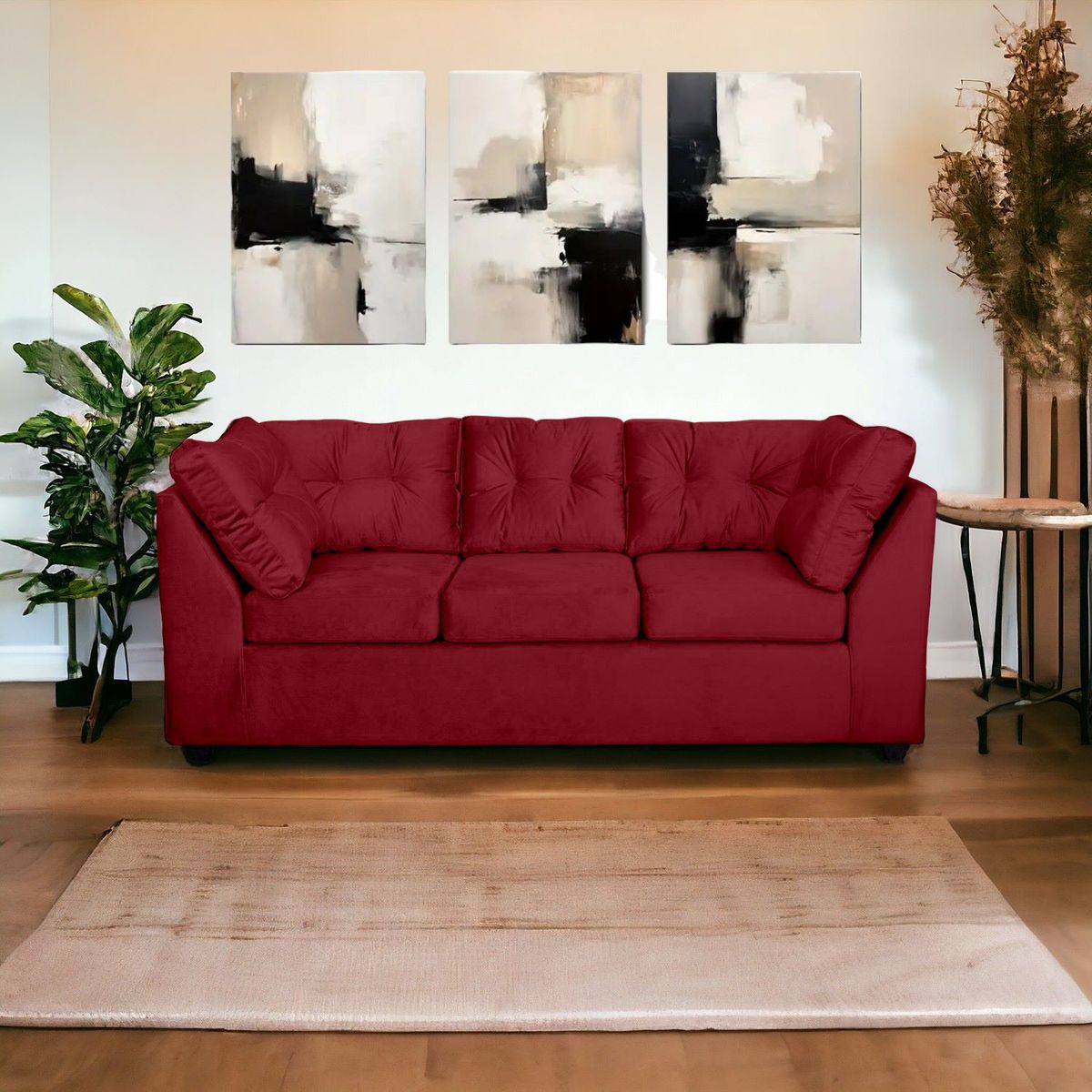 MUEBLES MPR - Sofa Bonsai Felpa 3 cuerpos