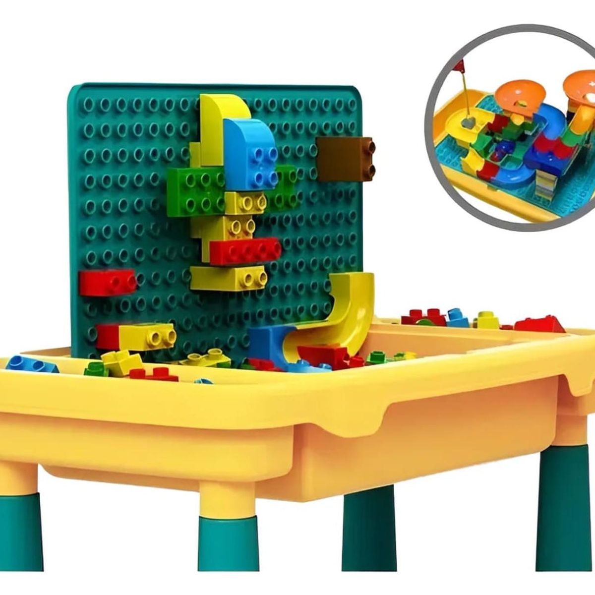 GENERICO - Mesa Para Bloques Con Silla + 45 Piezas