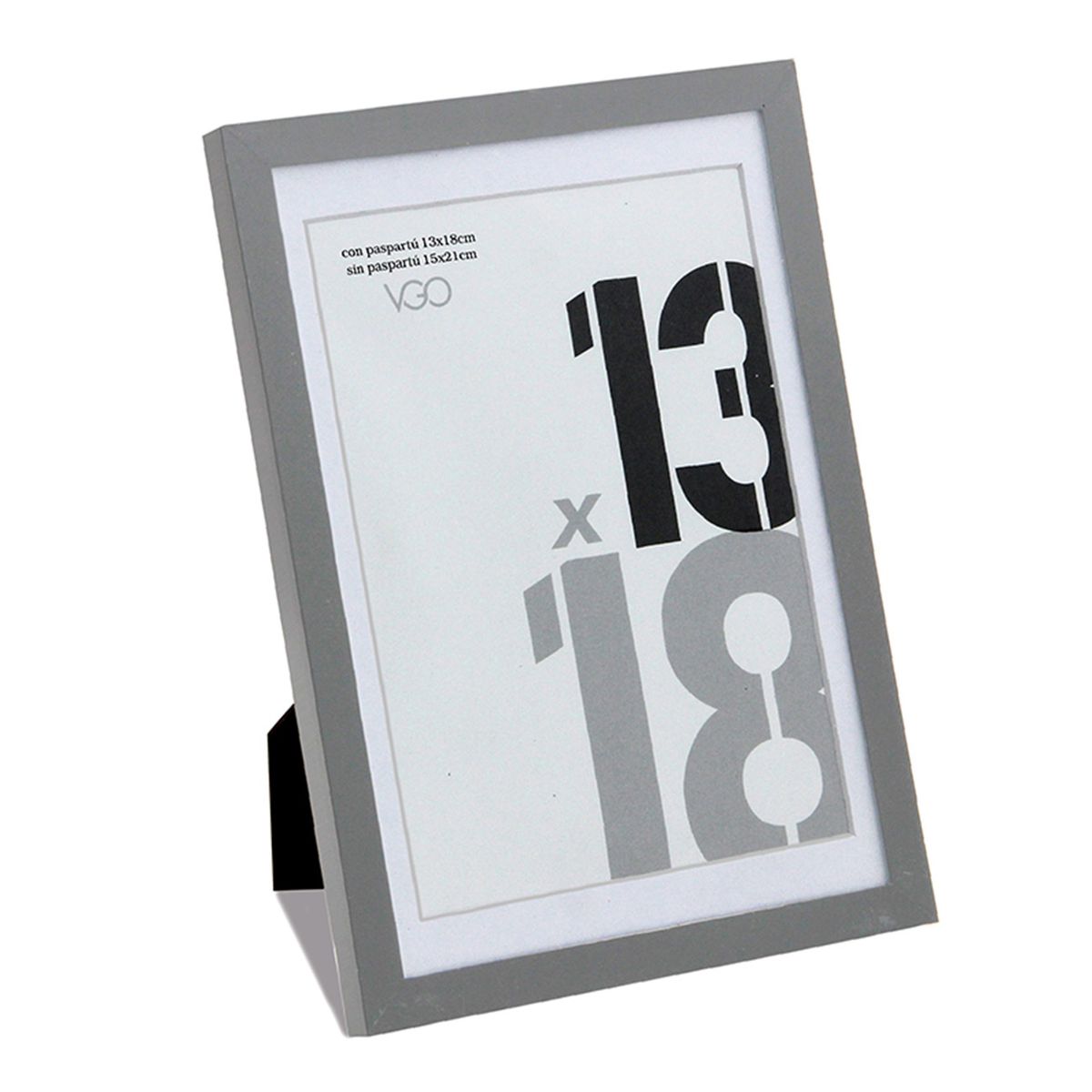 VGO - MARCO PLASTICO GRIS CON PASPARTU 13x18  SIN PASPARTU 15x21 VGO