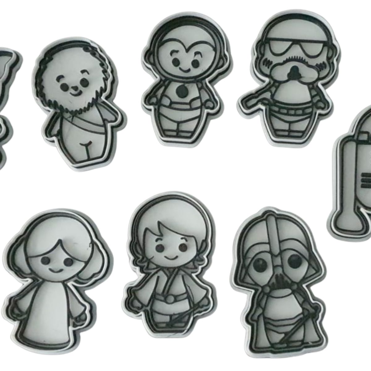 GENERICO - Set 9 Cortadores De Galletas Star Wars 8 Cm