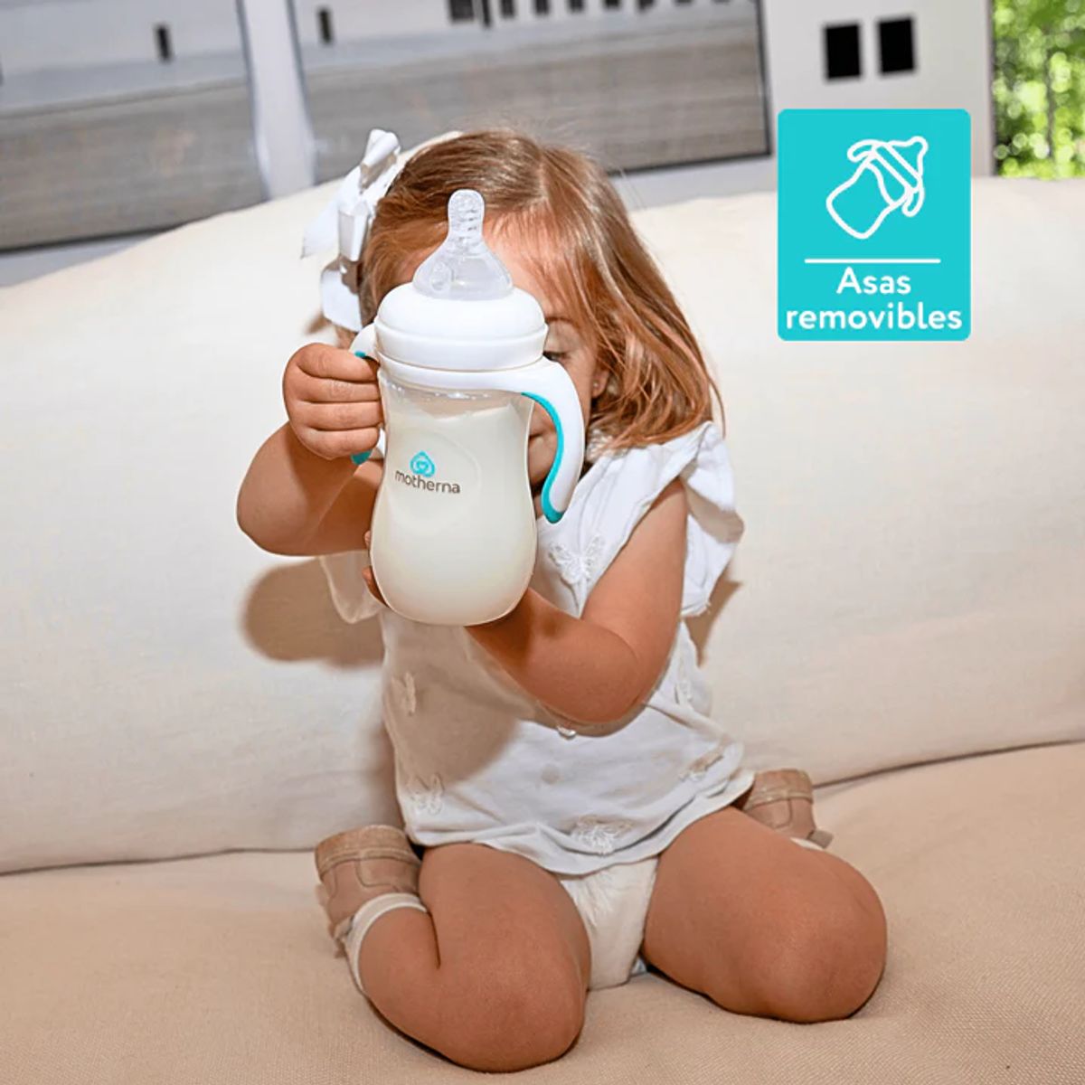 MOTHERNA - Pack Mamadera boca ancha con asas + Tetinas 0-3m Motherna