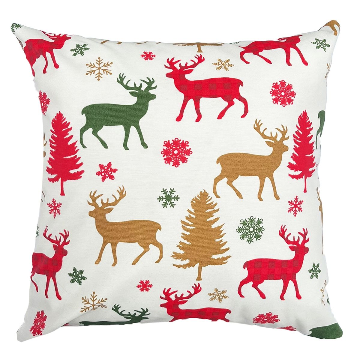 ELIZABETH PEPER - Funda Cojin Decorativo Diseño Renos Blanco 45x45