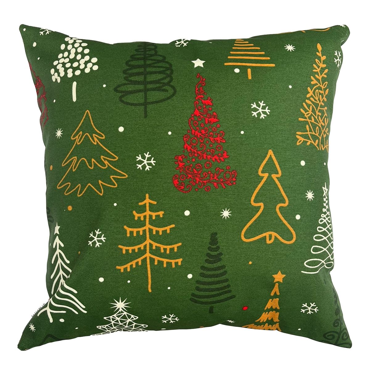 ELIZABETH PEPER - Cojin Decorativo Diseño Festivo Verde 50x50 Relleno