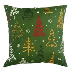 ELIZABETH PEPER - Cojin Decorativo Diseño Festivo Verde 50x50 Relleno