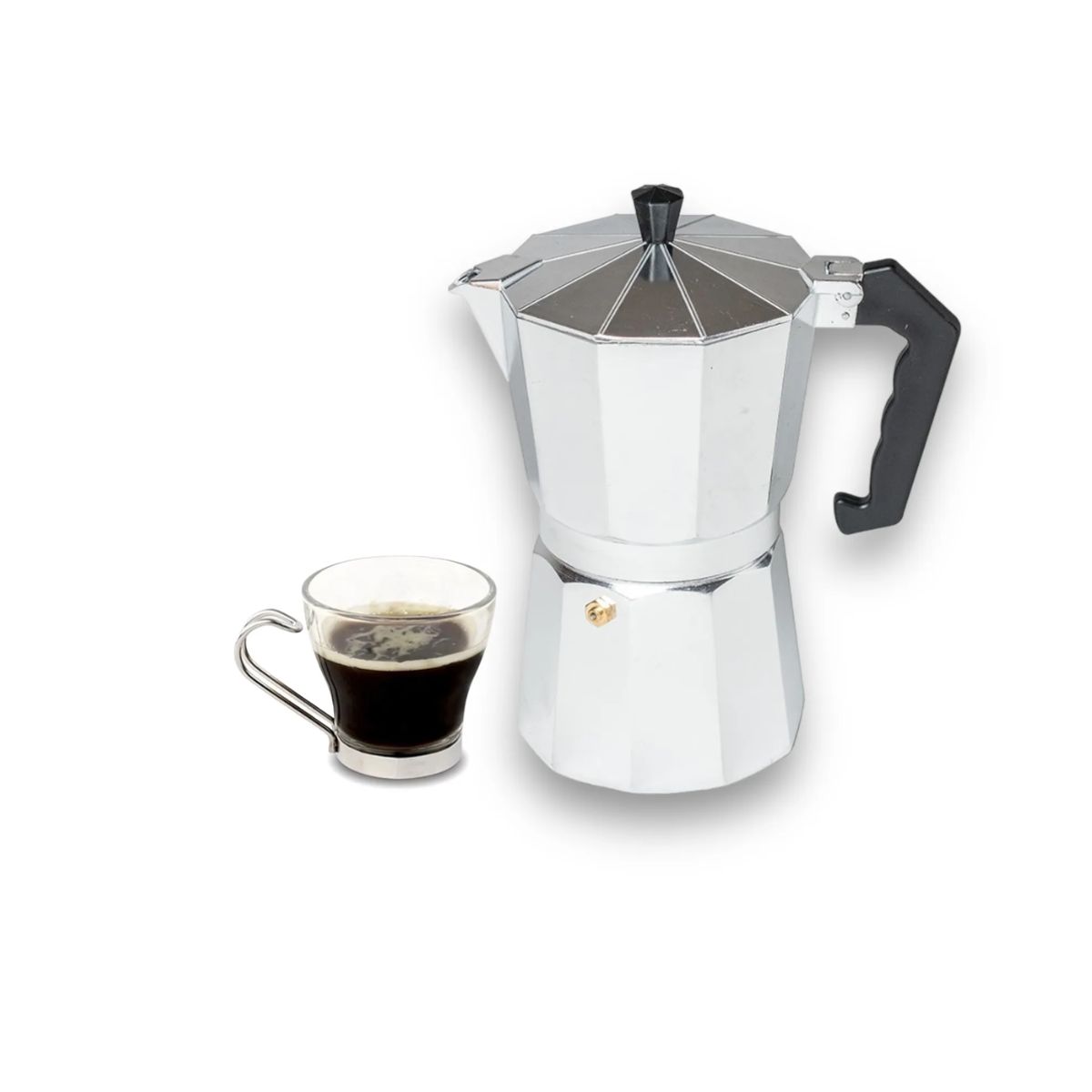 UNIVERSAL - Cafetera Italiana Greca 6 Tazas Espresso Acero Inoxidable