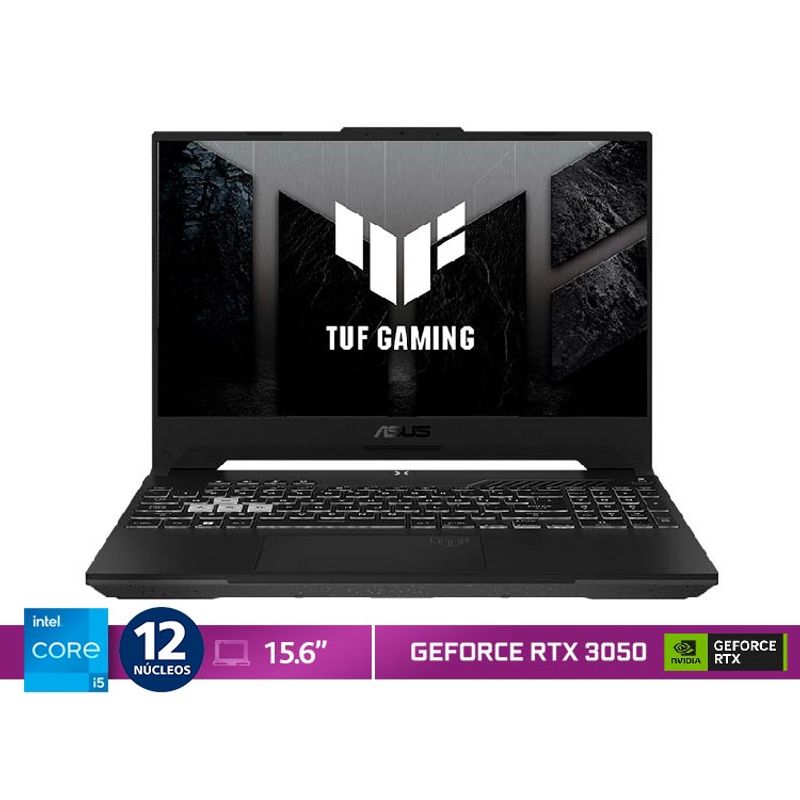 ASUS - NOTEBOOK ASUS TUF GAMER F15 FX507Z INTEL CORE I5 NVIDIA RTX 3050 8GB RAM 512GB SSD 15,6" FHD 144HZ