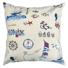 ELIZABETH PEPER - Cojin Decorativo Diseño Marinero Azul 45x45 Relleno