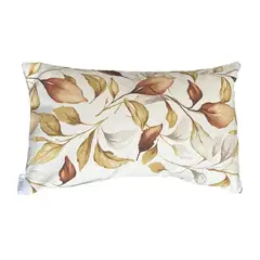 ELIZABETH PEPER - Cojin Decorativo Diseño Hojas Café 50x30 Relleno