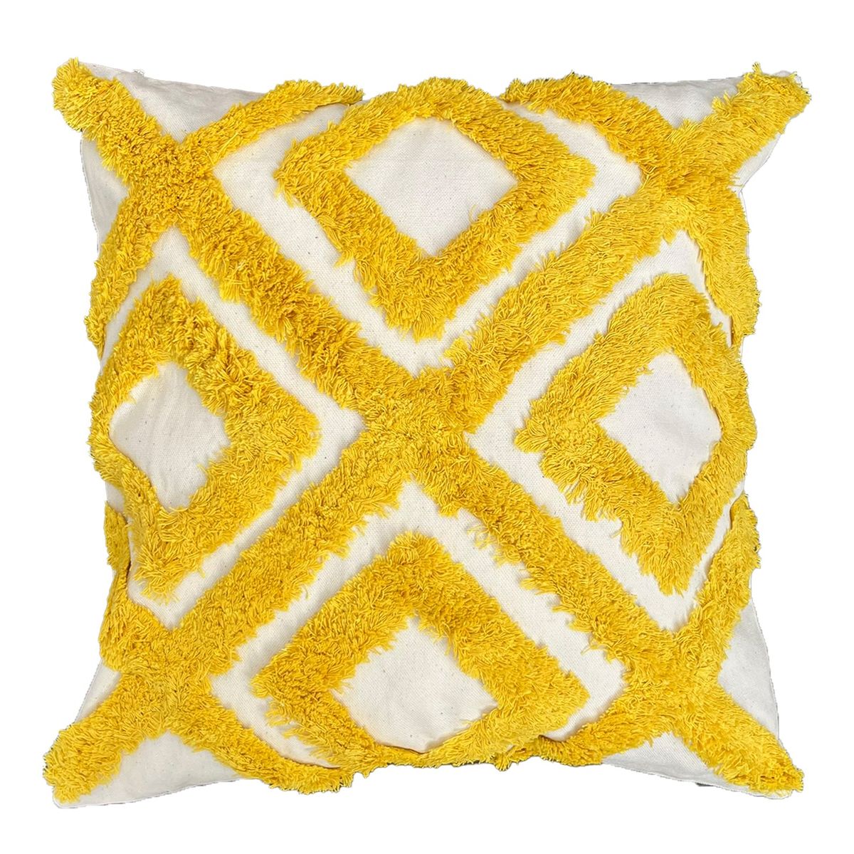 ELIZABETH PEPER - Cojin Decorativo Diseño Rombo Amarillo 45x45 Relleno