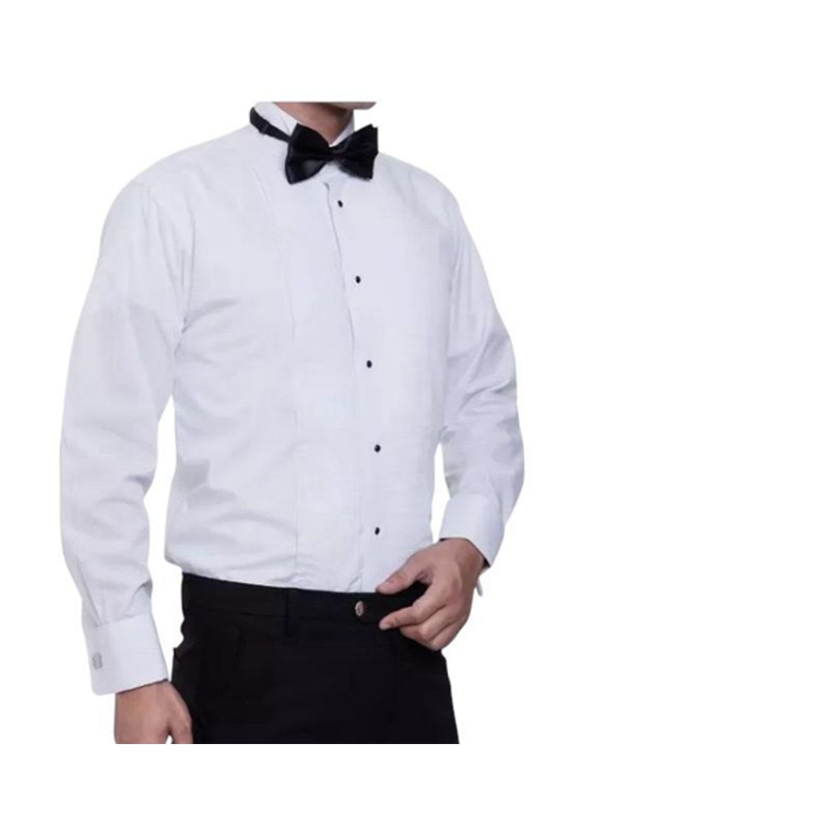 XPRESS RECHARGE - Camisa Blanca Plisada Cuello Paloma Un Clásico Moderno
