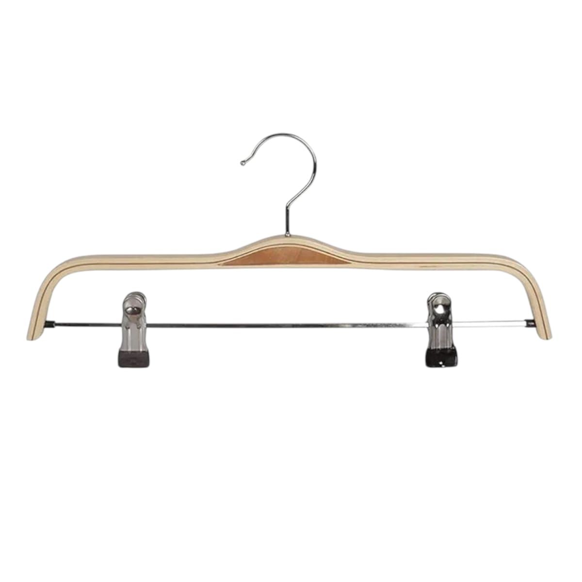 GENERICO - Pack 10 Perchas de Madera con Clips Antioxidante  Gms