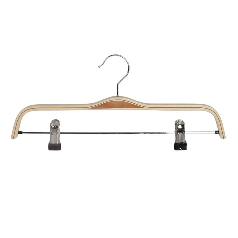 GENERICO - Pack 10 Perchas de Madera con Clips Antioxidante  Gms