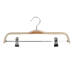 GENERICO - Pack 10 Perchas de Madera con Clips Antioxidante Gms