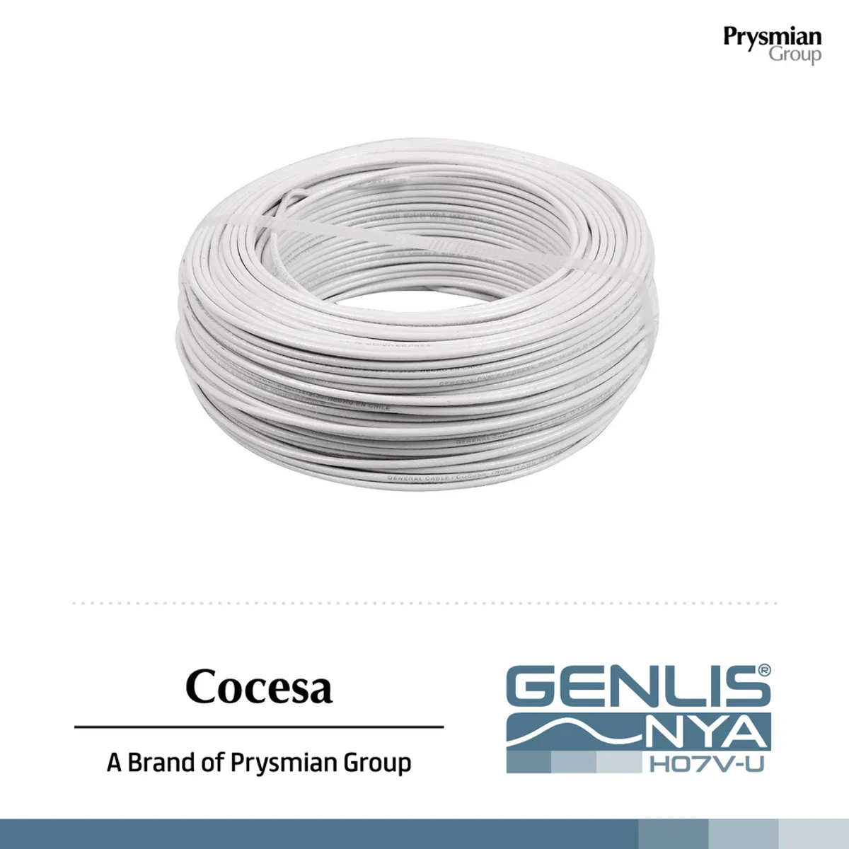 Alambre genlis nya 1,5 mm blanco h07v-u rollo 50mt, marca COCESA - Foto Principal