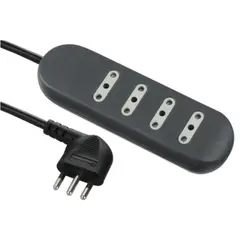 ELECTRALINE - Alargador 4 tomas negro 1,5mt 1A