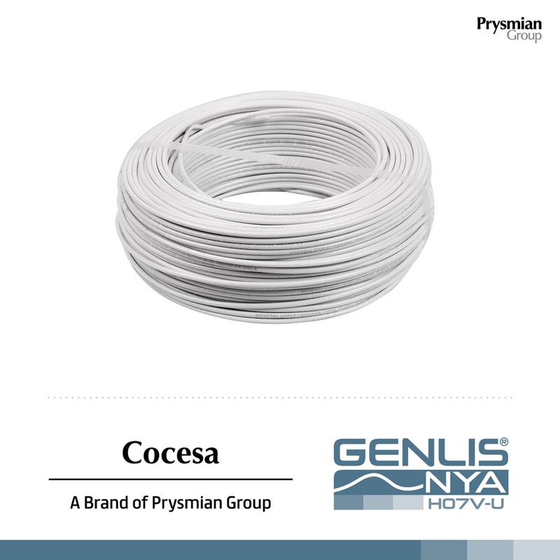 COCESA - Alambre genlis nya 2,5 mm blanco h07v-u rollo 50mt