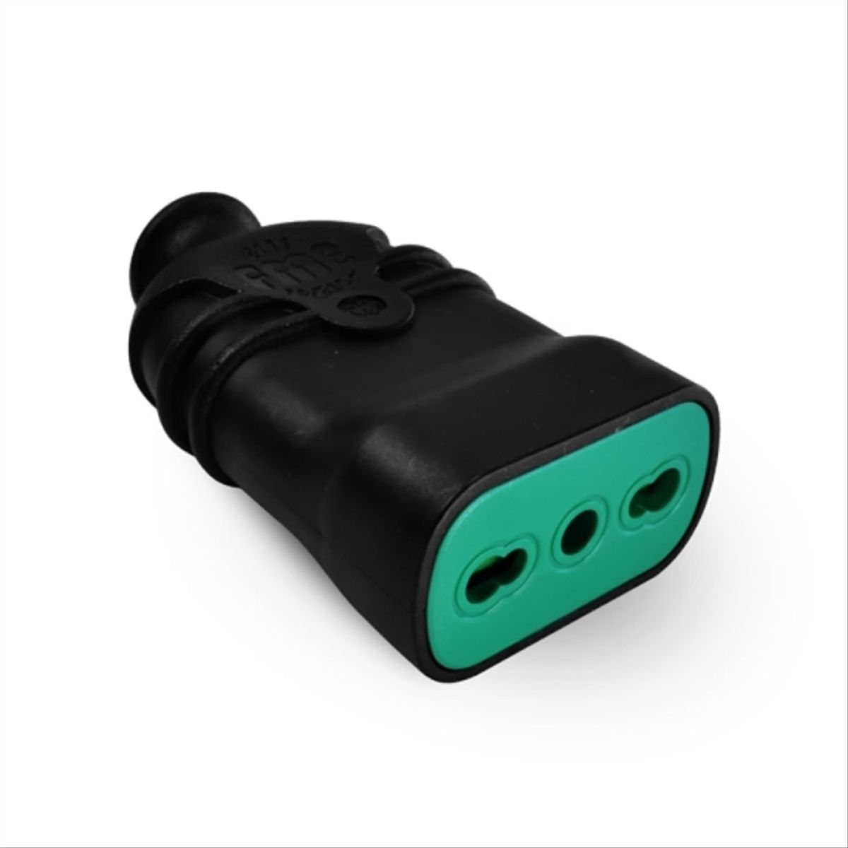 FANTON - Enchufe volante hembra 2 polos + tierra negra 10/16A