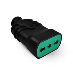 FANTON - Enchufe volante hembra 2 polos + tierra negra 10/16A