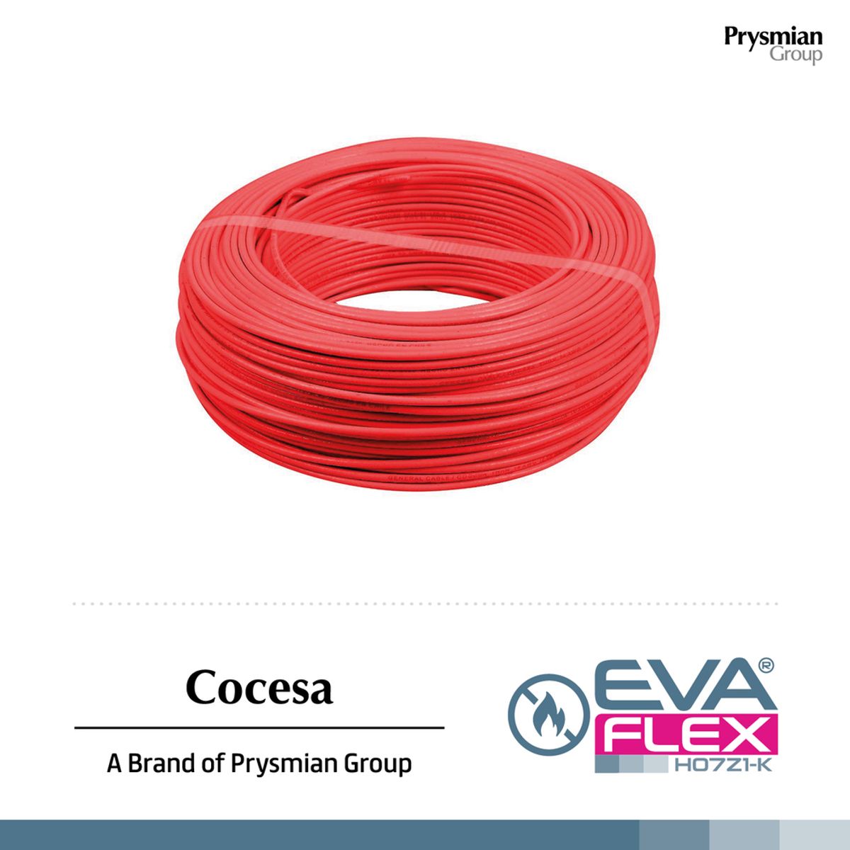 COCESA - Cable eva libre halogeno rojo 2,5mm H07Z1-K 100mt