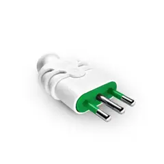 FANTON - Enchufe volante macho 2 patas + tierra blanco