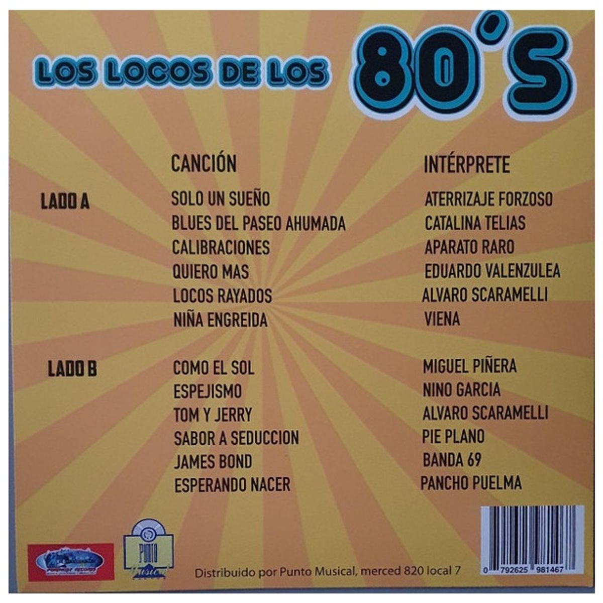 GENERICO - LOS LOCOS DE LOS 80'S - LO MEJOR DEL ROCK CHILENO / VINILO