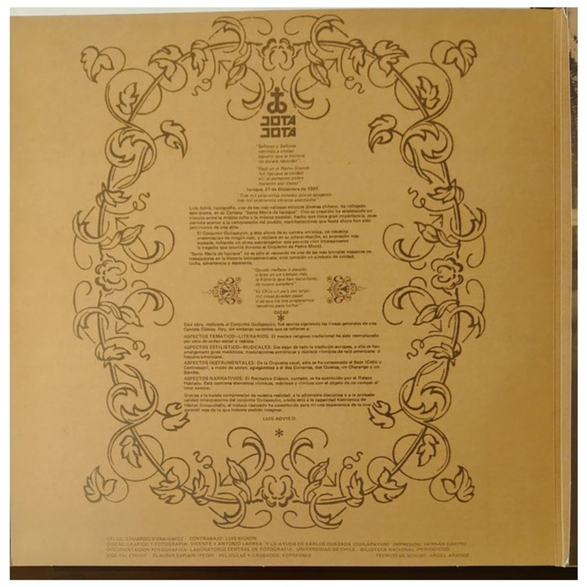 GENERICO - QUILAPAYUN - CANTATA SANTA MARIA DE IQUIQUE / VINILO