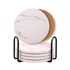 ATURE - Juego De 6 Posavasos De Cerámica Aislante Con Estante…