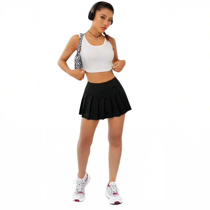 DESIGNERS - Conjunto Deportivo Mujer Skort  Crop Top Falda Short Plisada