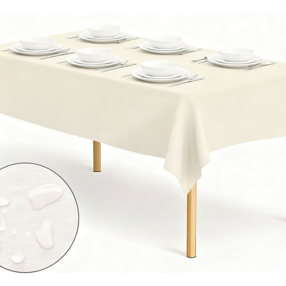 GENERICO - 2 Manteles Rectangular De Peva 137x274cm Para Fiesta-Blanco