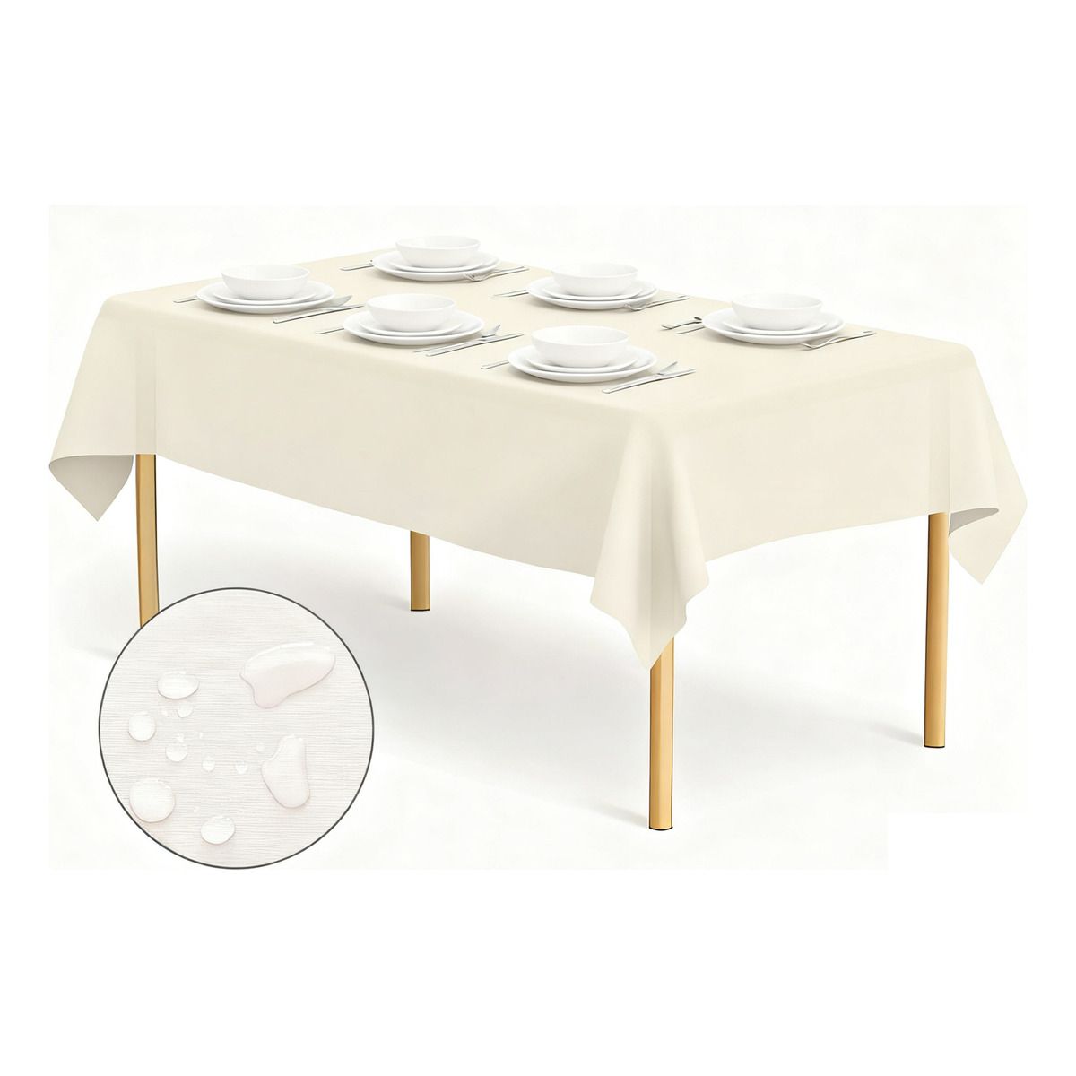 GENERICO - 2 Manteles Rectangular De Peva 137x274cm Para Fiesta-Blanco