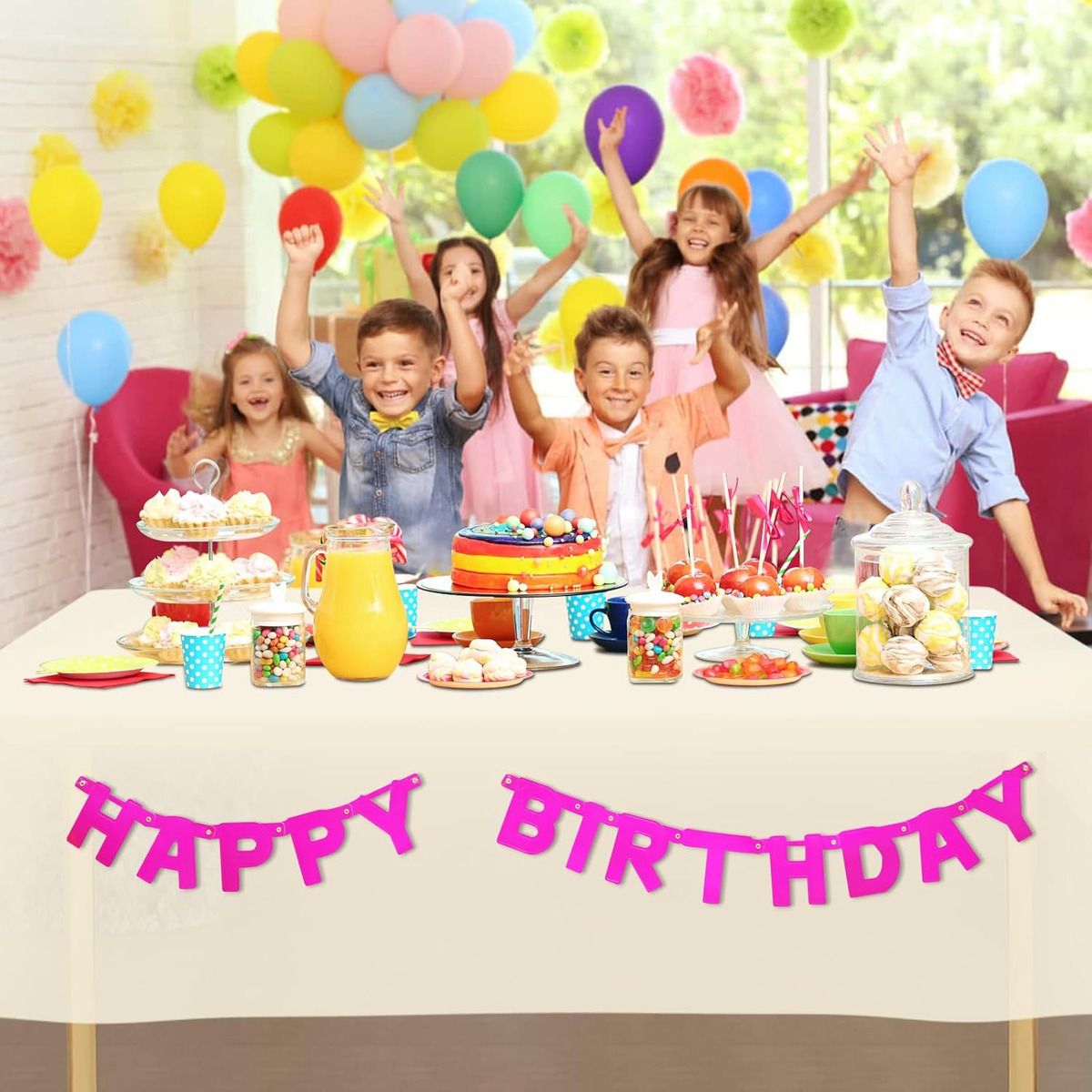 GENERICO - 2 Manteles Rectangular De Peva 137x274cm Para Fiesta-Blanco