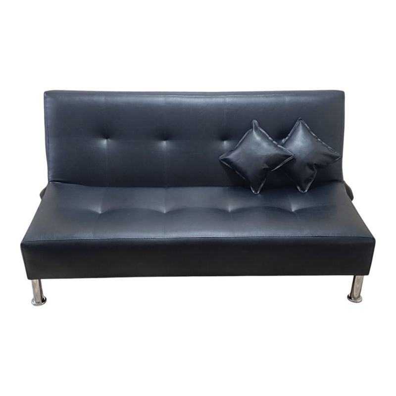 GENERICO - Futón Sally PVC Negro Mobiliaria Mano Amiga