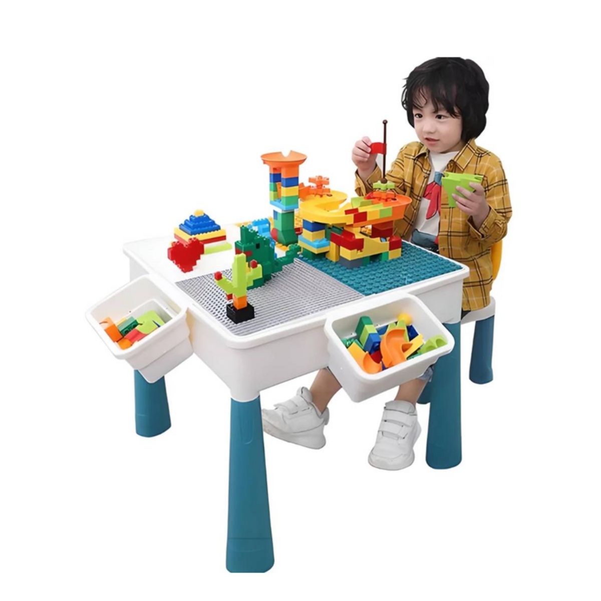 MOVI - MESA DE JUEGO, SILLA Y 102 PIEZAS DE LEGO