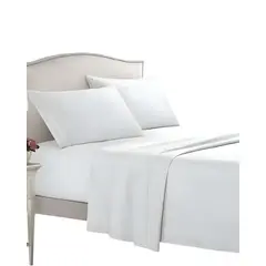 GENERICO - JUEGO DE SABANA 2 PLAZAS 500 HILOS BLANCO