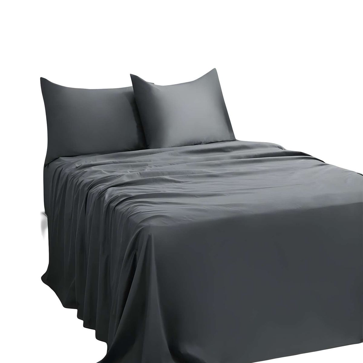 GENERICO - JUEGO DE SABANA 2 PLAZAS 200 HILOS GRIS N4