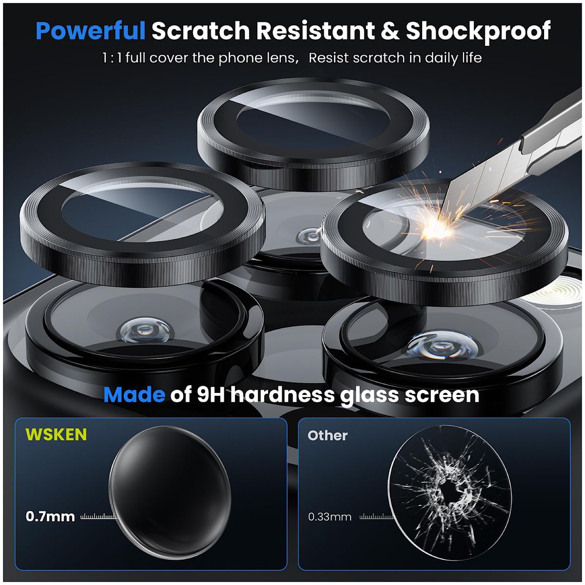 GENERICO - Protector de Camara Para iPhone 17 Pro - Negro